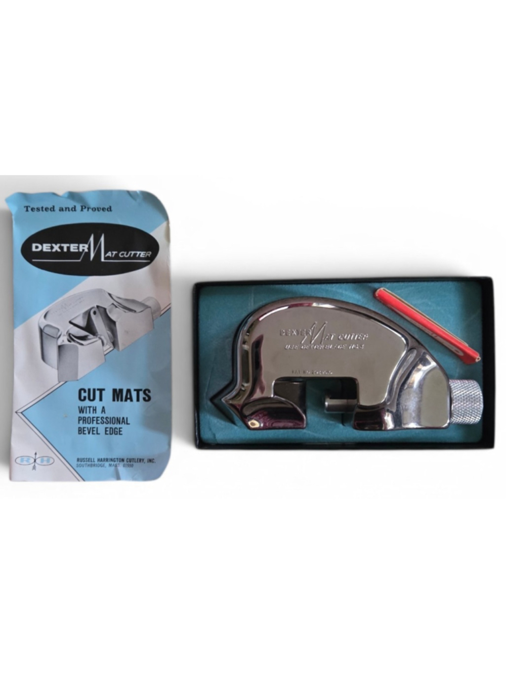 Vintage 70s Dexter Mat Cutter Chrome Pat 2924010 with Blades and Box
